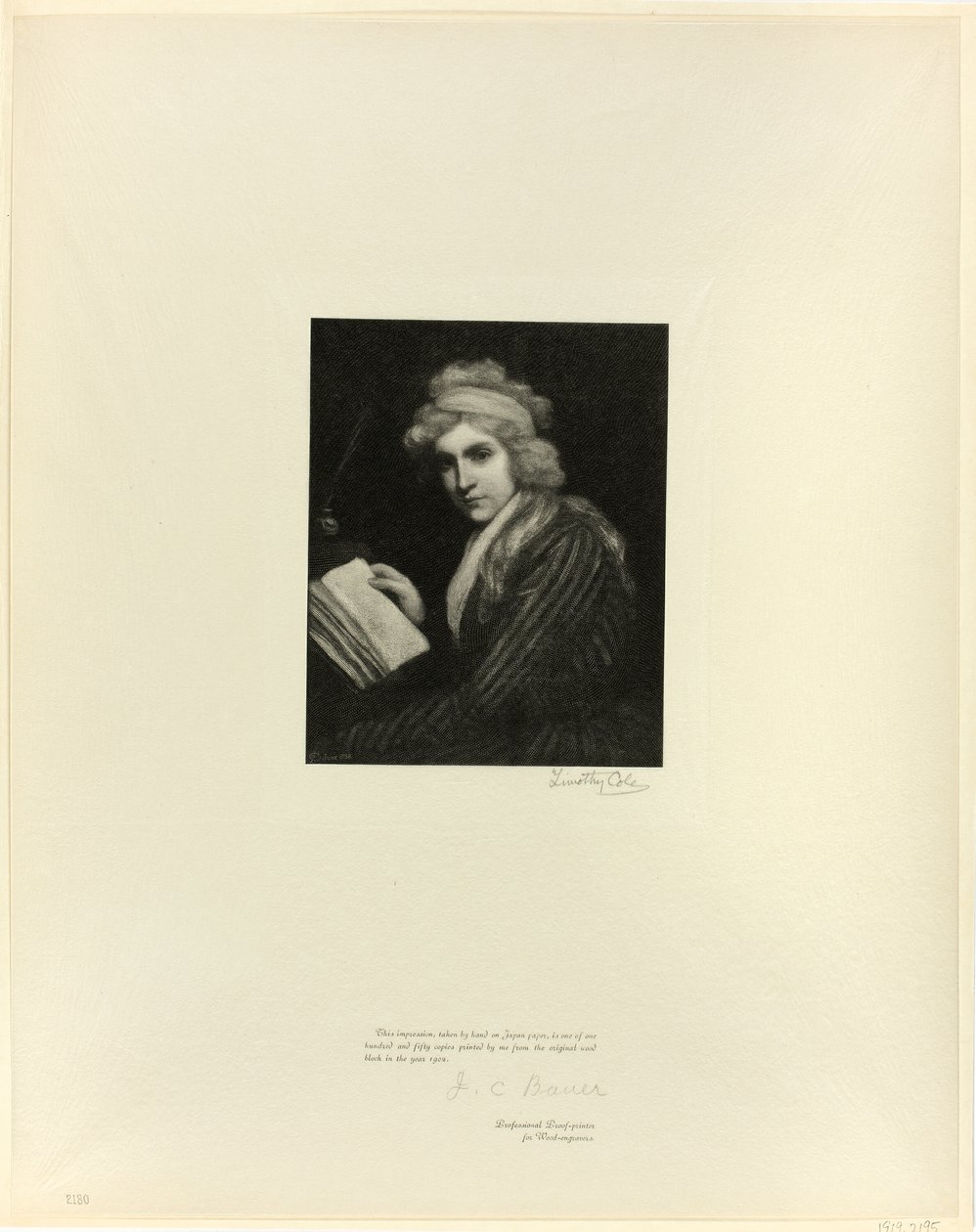 Ritratto di Mary Wollstonecraft, da Old English Masters da Timothy Cole
