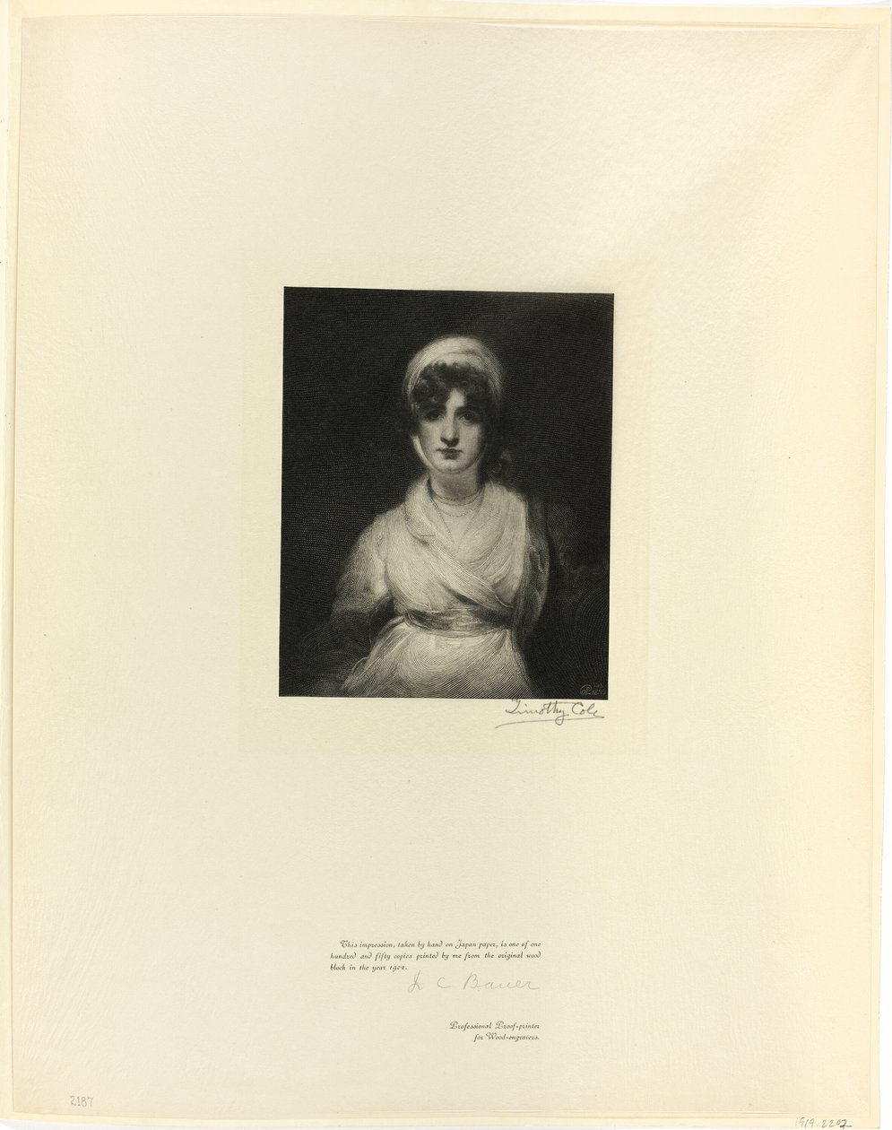 Ritratto di Mrs. Siddons, da Old English Masters da Timothy Cole