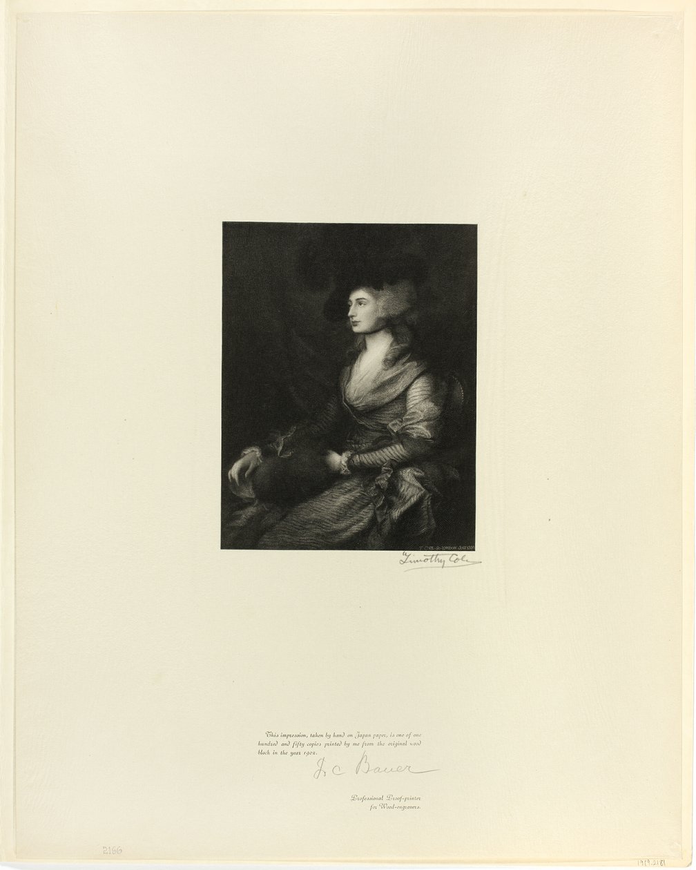Ritratto di Mrs. Siddons, dai Vecchi Maestri Inglesi da Timothy Cole