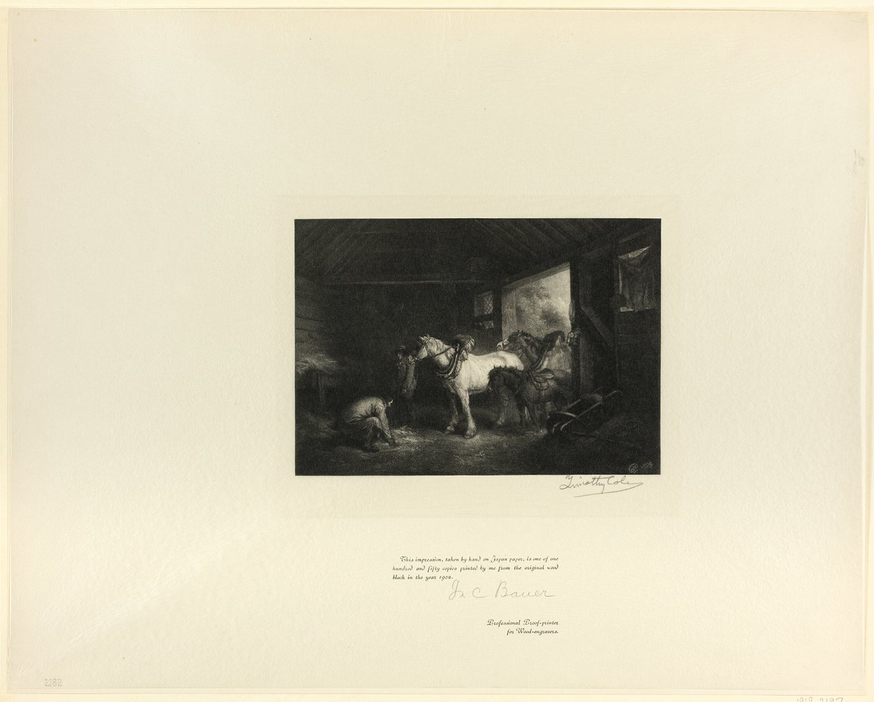 Interno di una stalla, da Old English Masters da Timothy Cole