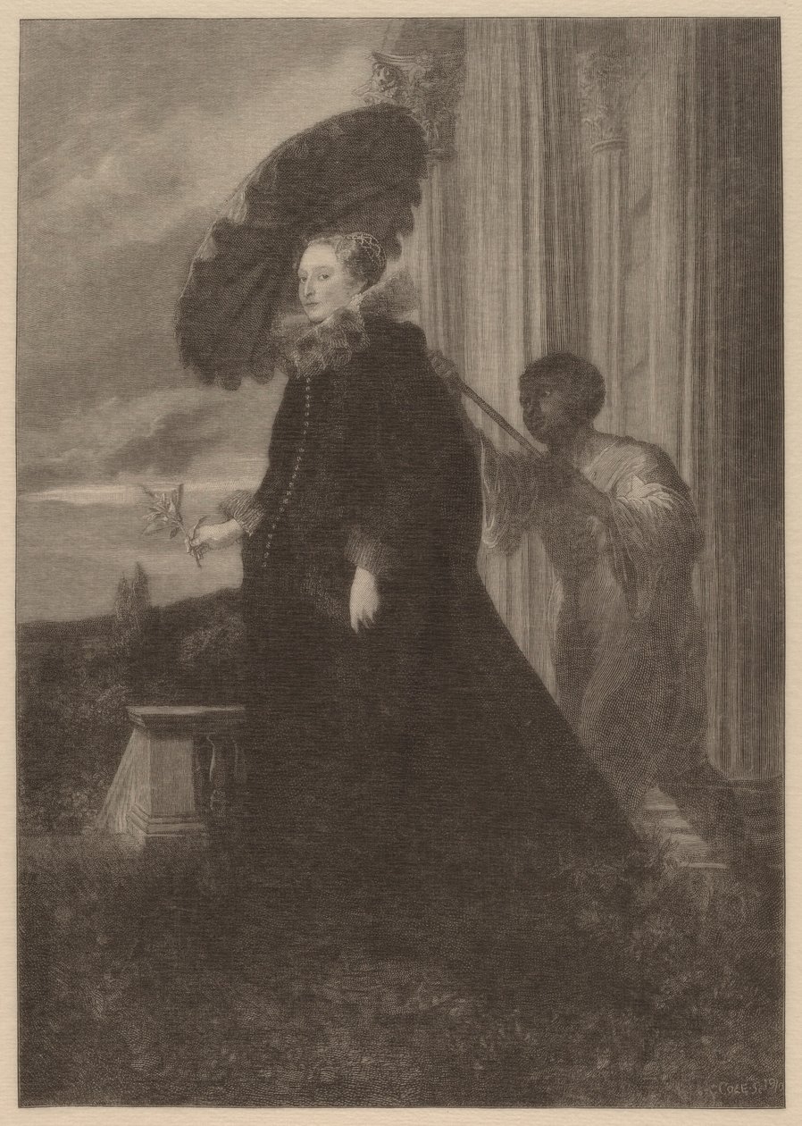Marchesa Elena Grimaldi, moglie del Marchese Nicola Cattaneo da Timothy Cole after Sir Anthony van Dyck