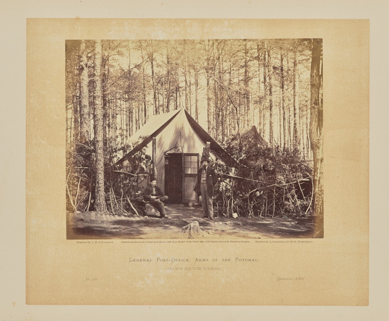 Ufficio postale generale, Armata del Potomac, Brandy Station, Virginia da Timothy H. OSullivan