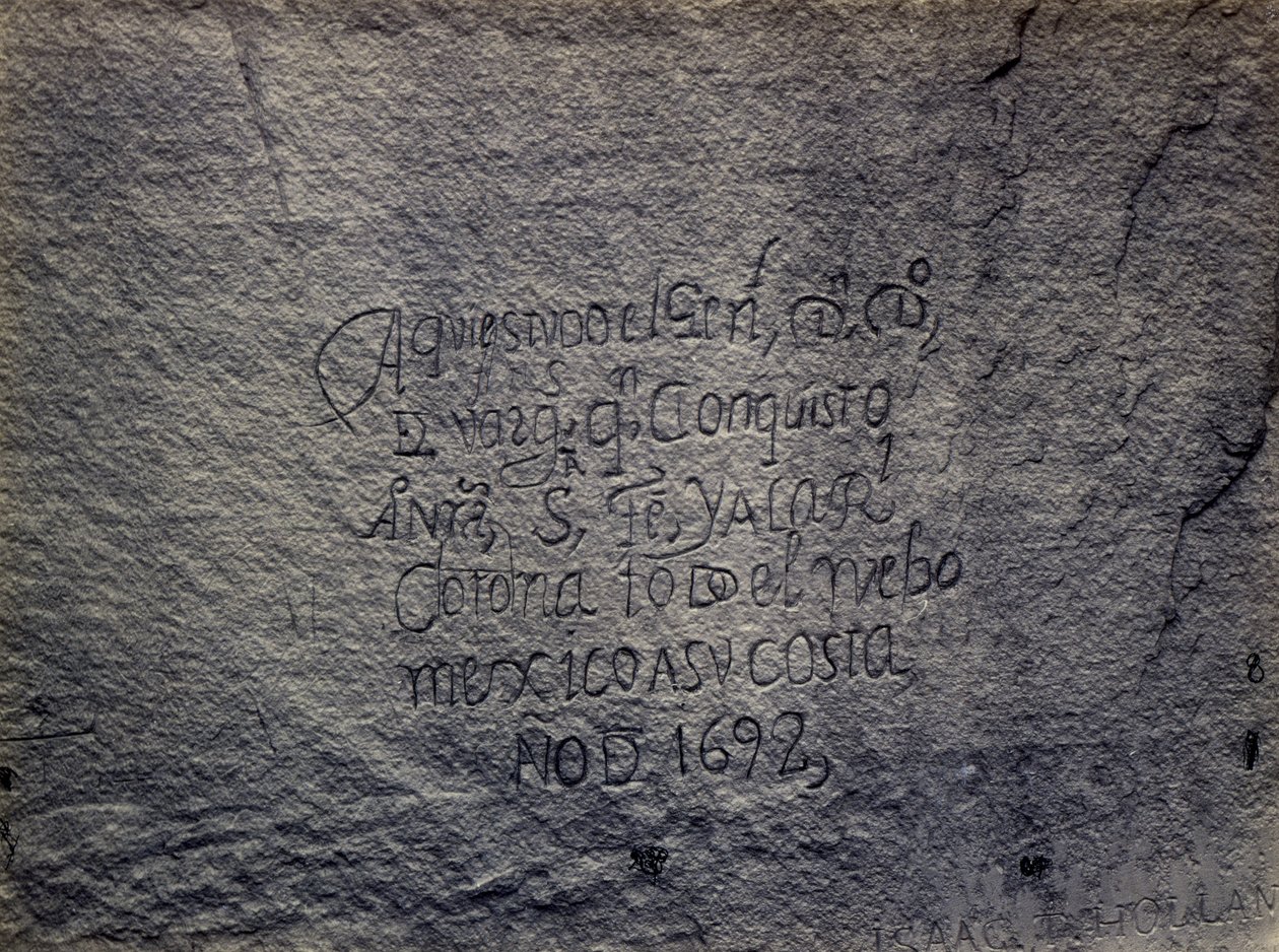 Testimonianza storica spagnola della conquista, lato sud della Roccia dell