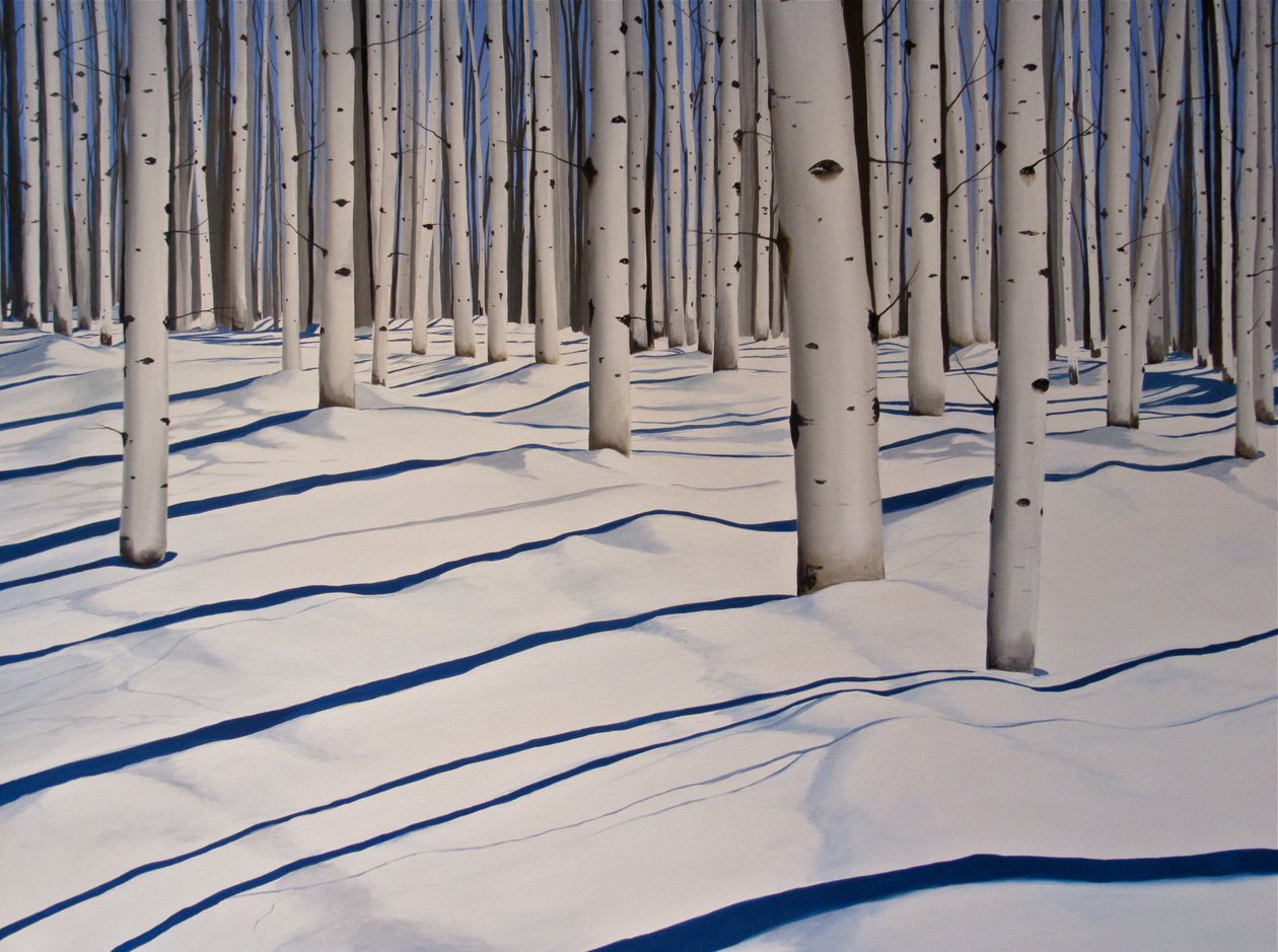 Boschi coperti di neve, 2017 (acrilico su tela) da Tina Palmer