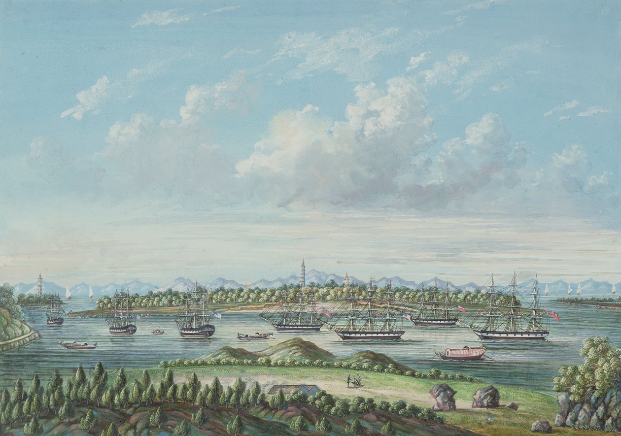 Veduta di Whampoa, c.1860 da Tinqua
