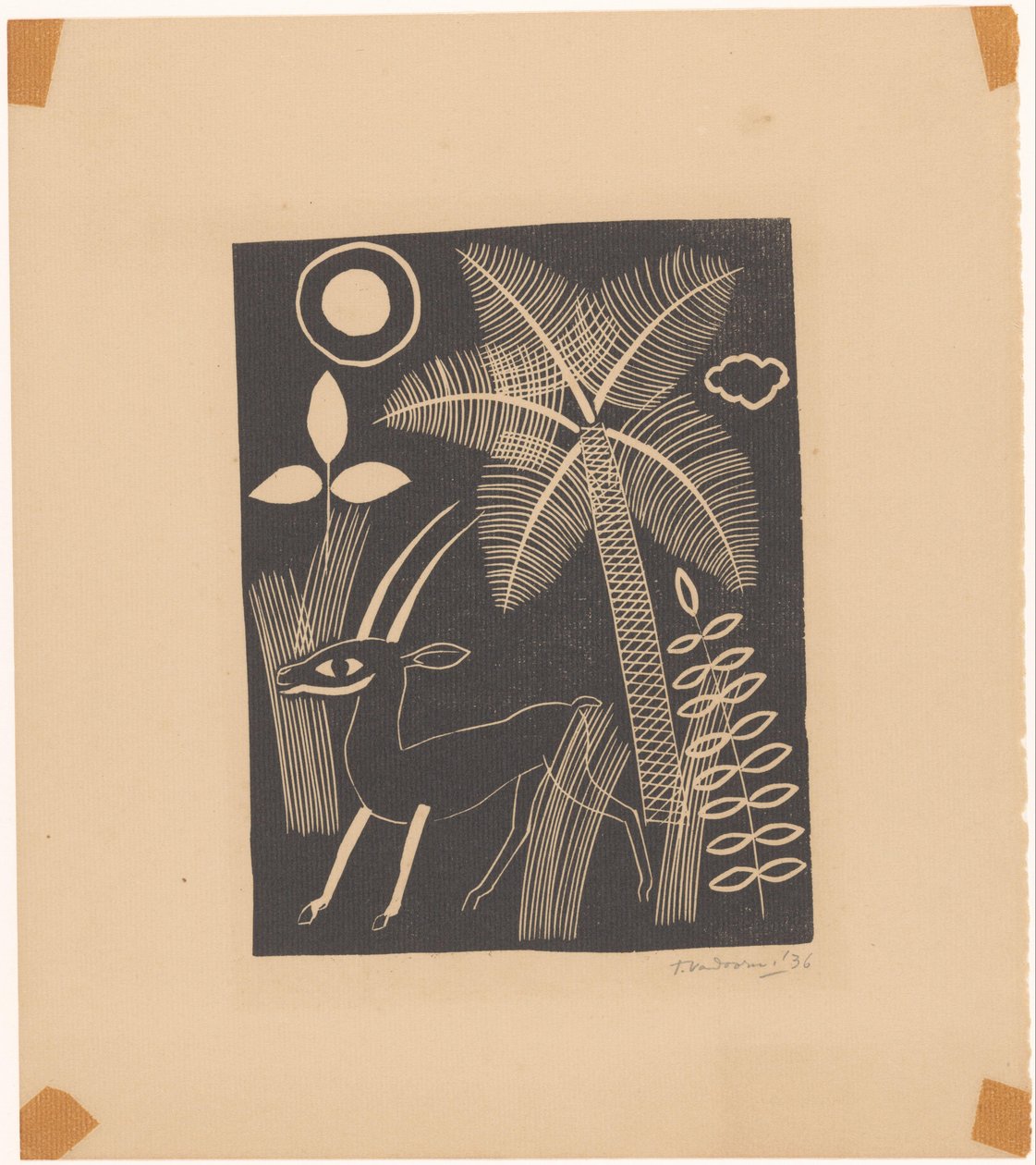 Cervo con palma da Tinus van Doorn (signed by artist)