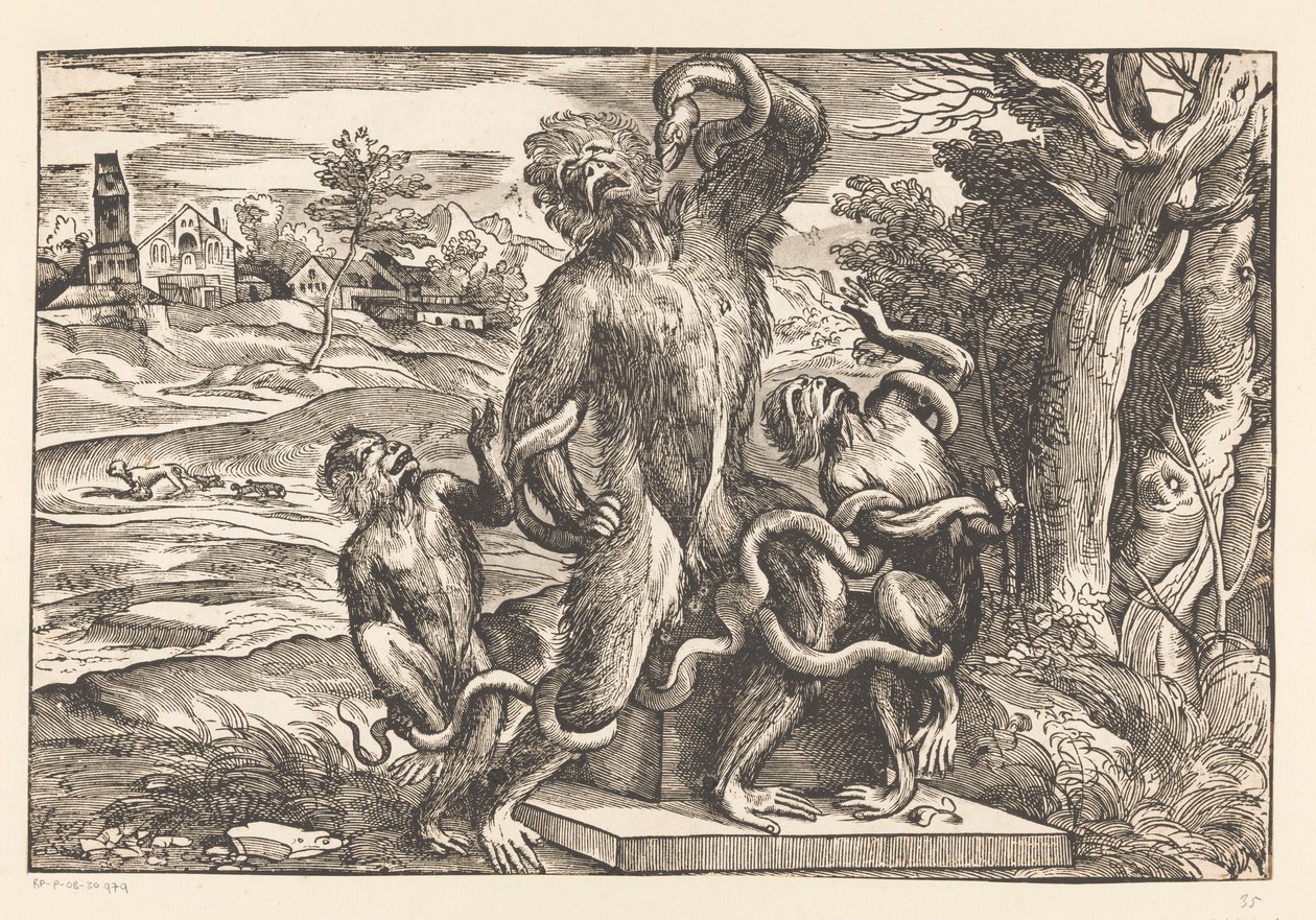 Caricatura del gruppo Laocoonte da Titiaan