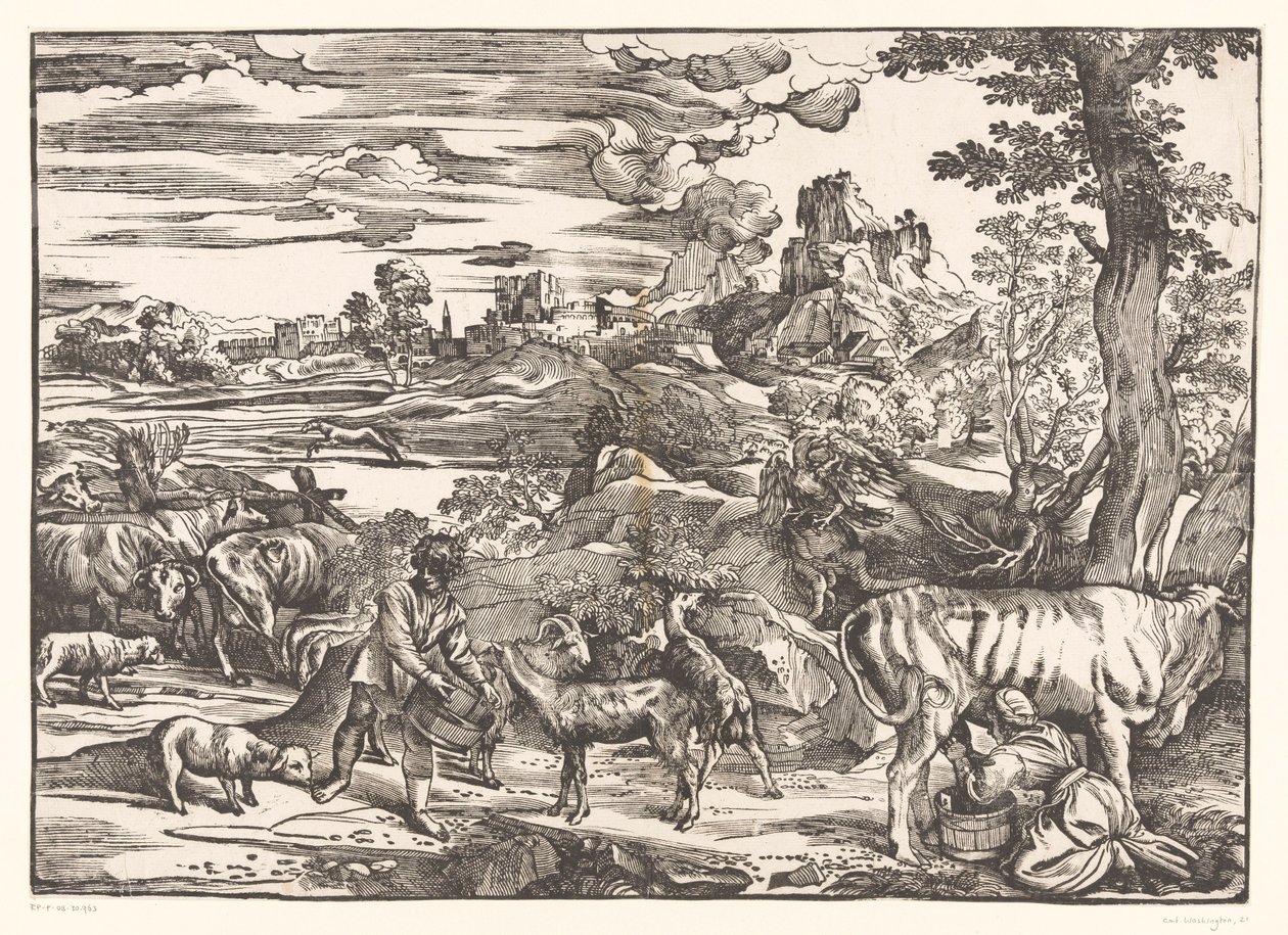 Paesaggio con lattaia da Titiaan