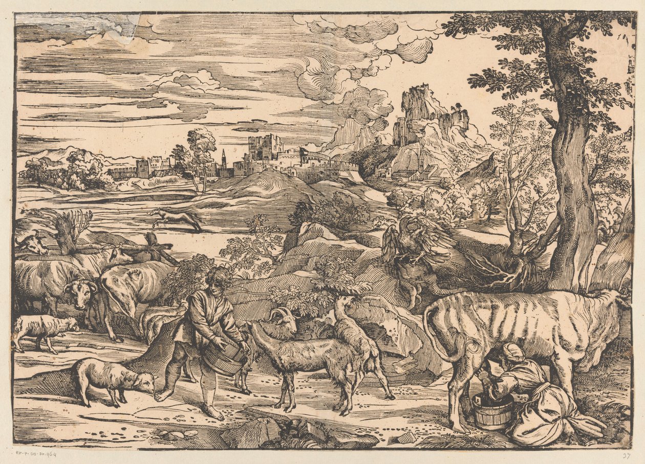 Paesaggio con lattaia da Titiaan