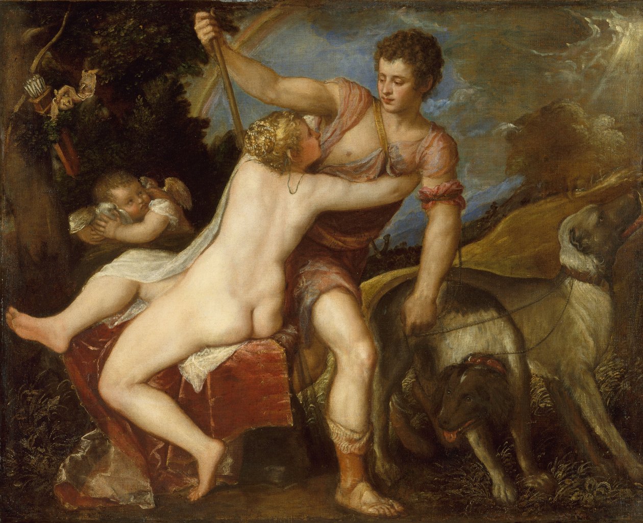Venere e Adone, c.1560 da Tiziano Vecelli