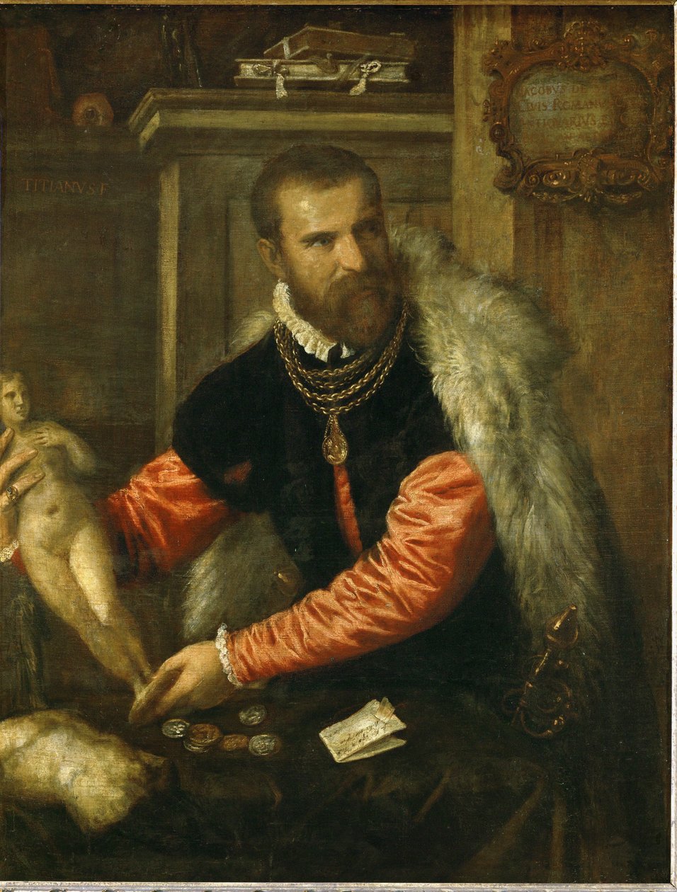 Jacopo de Strada ... (olio su tela) da Titian (c.1488 1576)