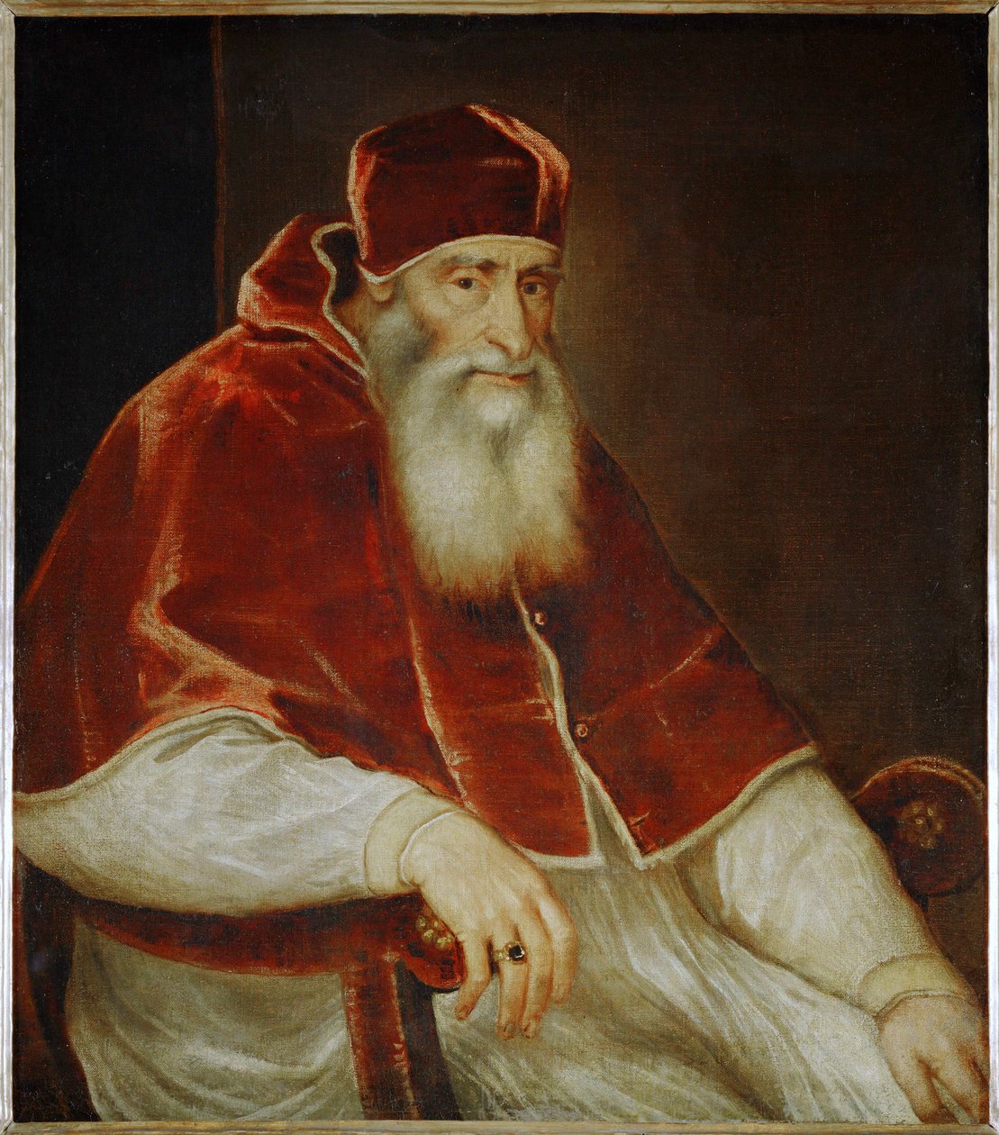 Papa Paolo III Farnese ... (dipinto su tela) da Titian (c.1488 1576)