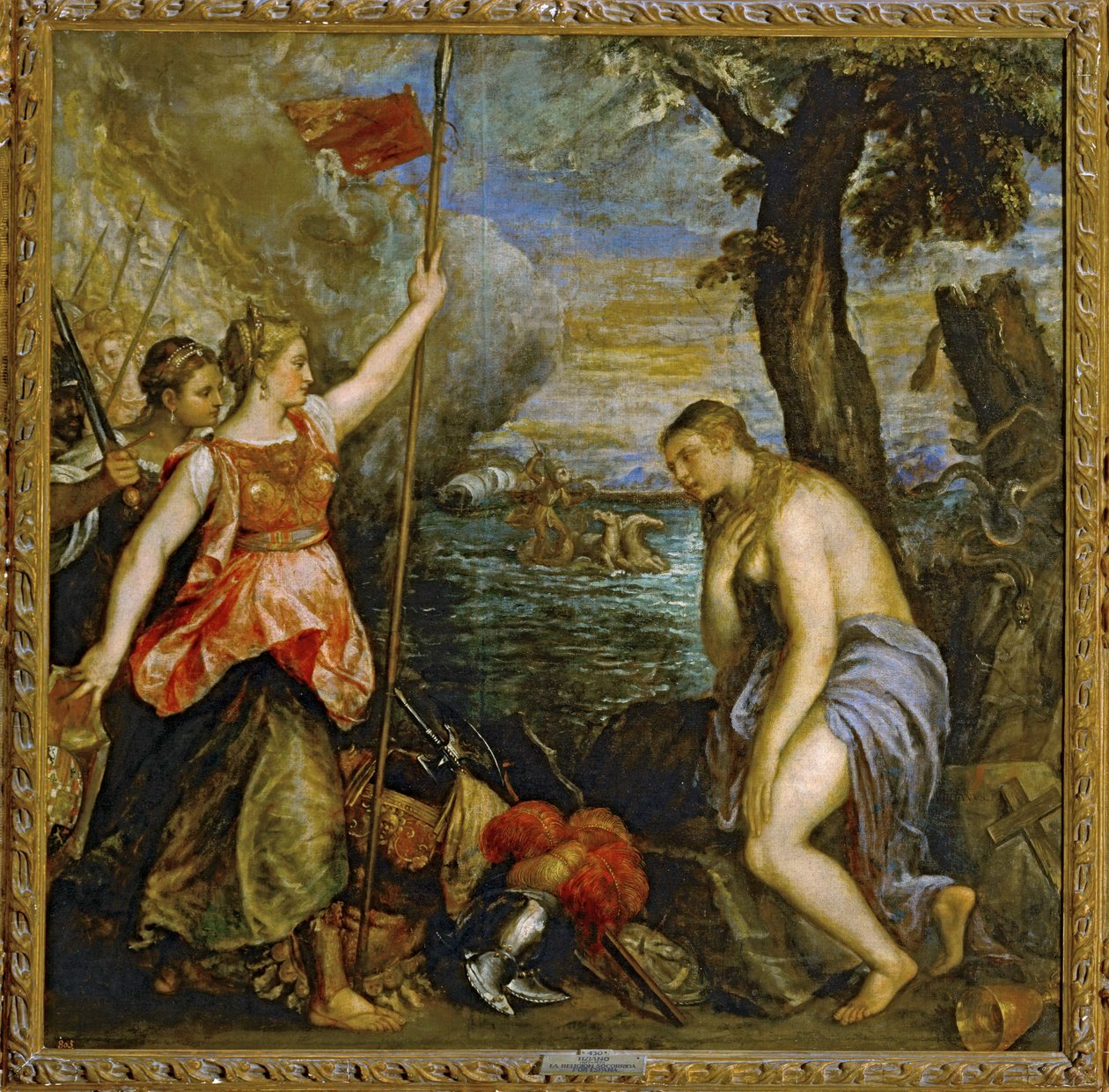 La religione aiutata dalla Spagna... (dipinto su tela) da Titian (c.1488 1576)