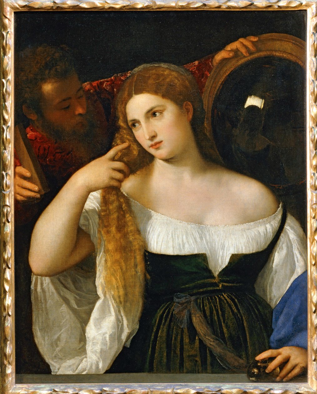 La ragazza e lo specchio ... da Titian (c.1488-1576)