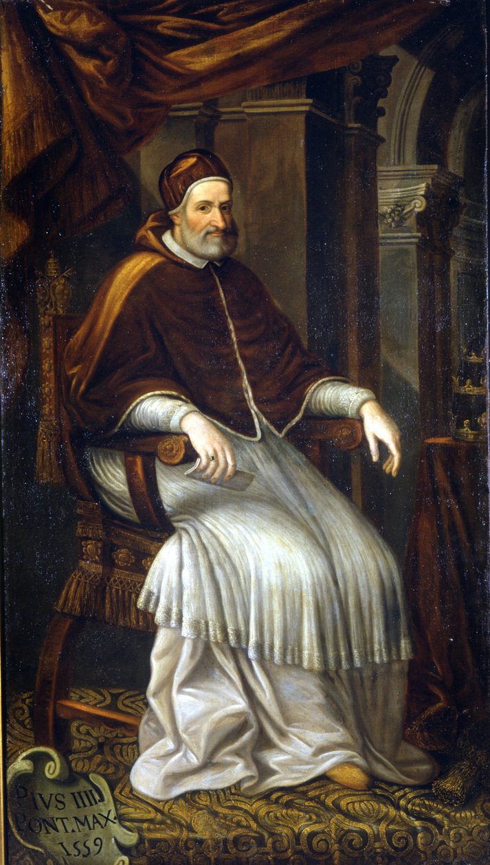 Pio IV (1499 - 1565). Dipinto di Bizzozzero. Milano, Collezione dell