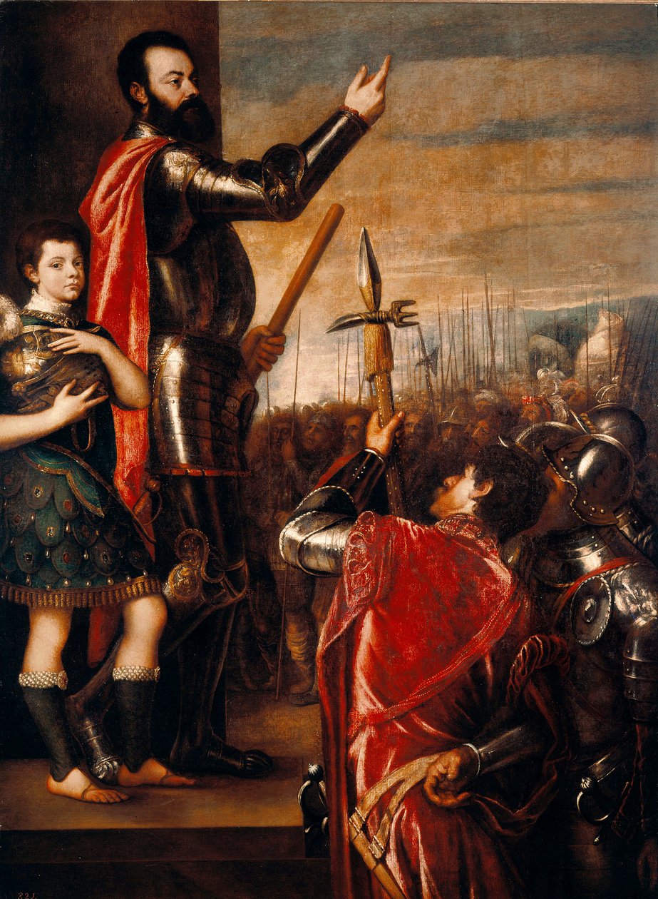 Il discorso di Alfonso de Avalos, condottiero italiano da Tiziano Vecelli