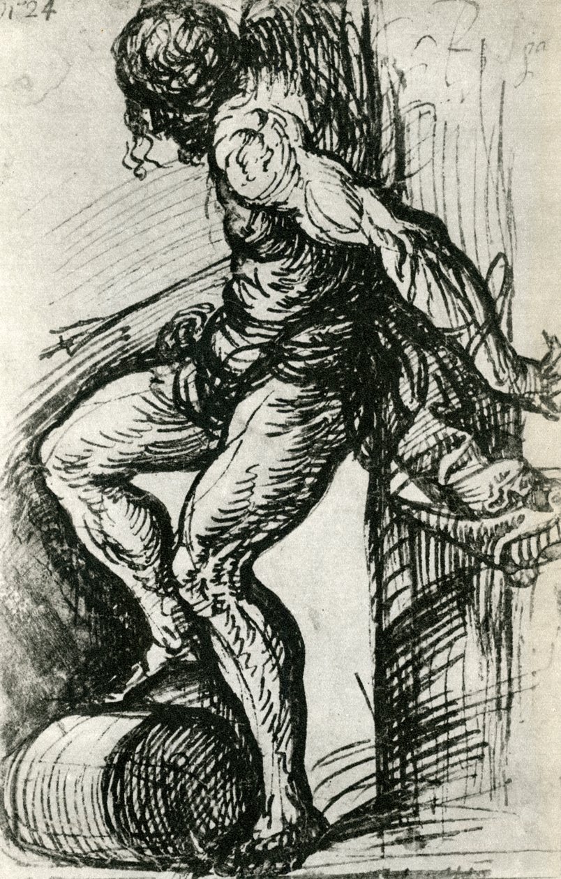 Schizzo per il San Sebastiano, c1518 da Tiziano Vecelli