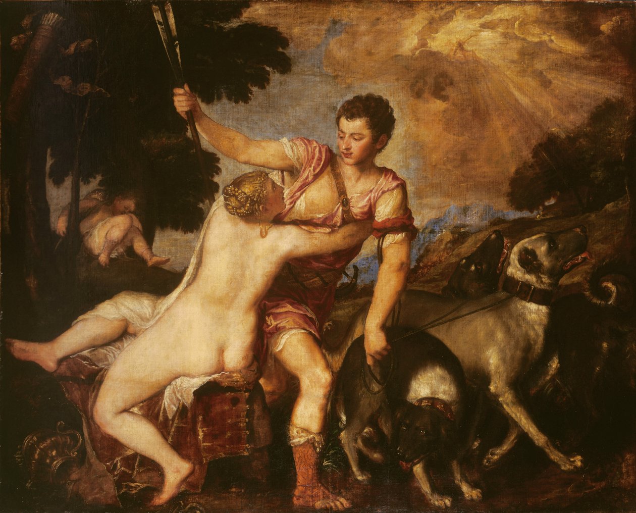 Venere e Adone, 1555 da Tiziano Vecelli