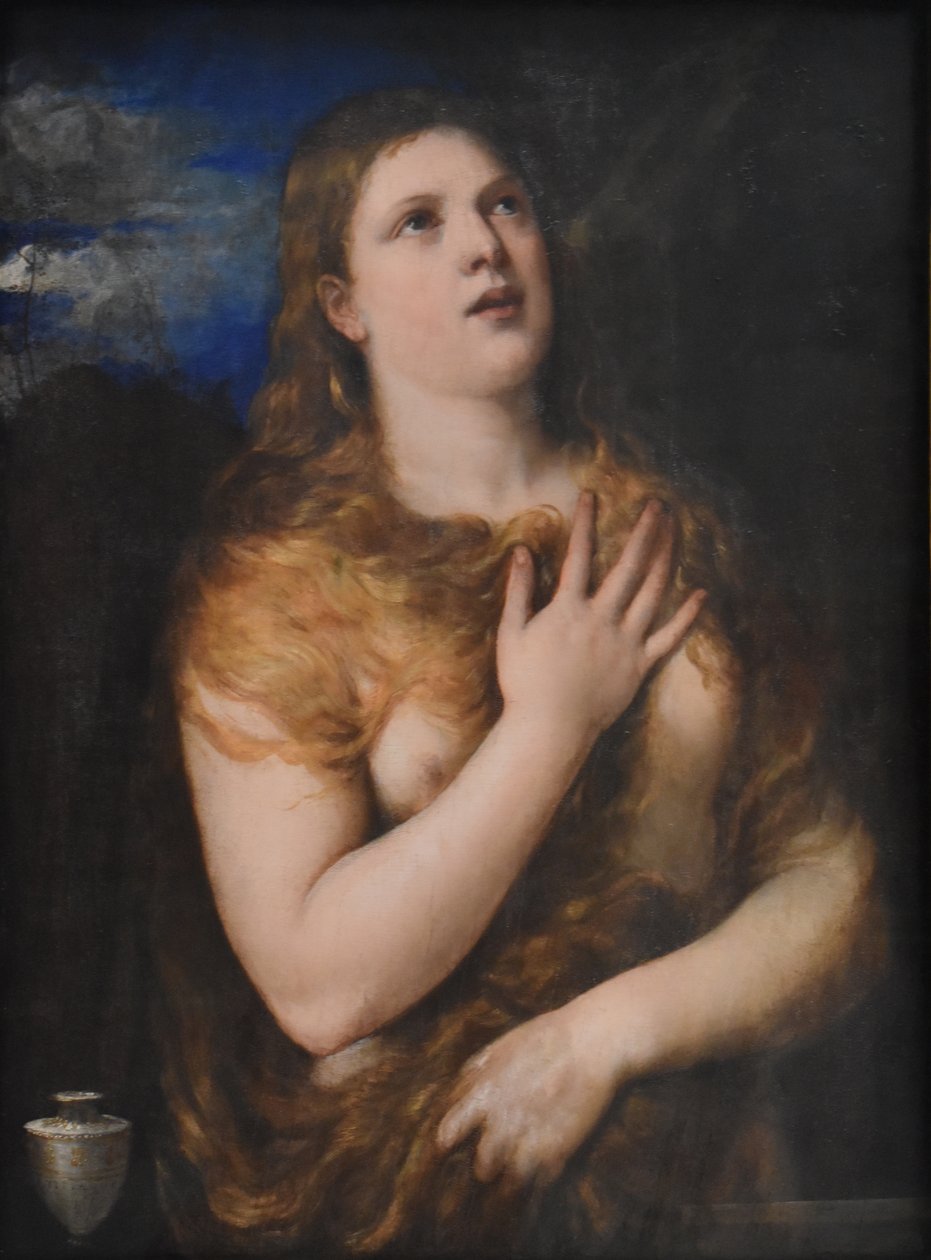 Francese: Madeleine pénitente Penitente Magdalene da Titian and Workshop
