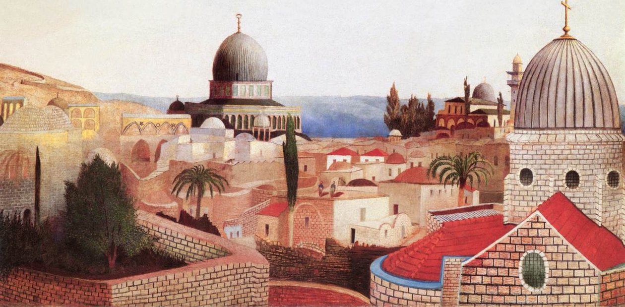 Vista del Mar Morto dalla Piazza del Tempio a Gerusalemme da Tivadar Kosztka Csontvary