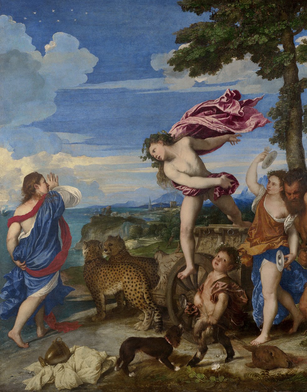 Bacco e Arianna, 1520-23 (pre-restauro) (dettaglio) da Tiziano Vecelli
