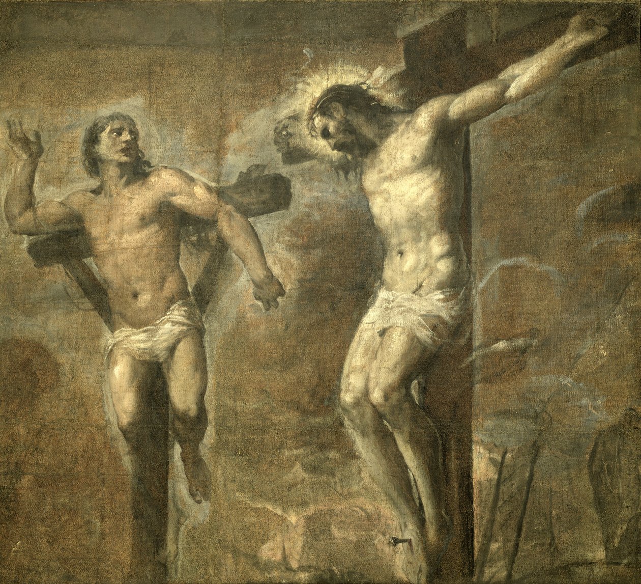 Cristo sulla Croce e il Buon Ladrone, c.1565 da Tiziano Vecelli
