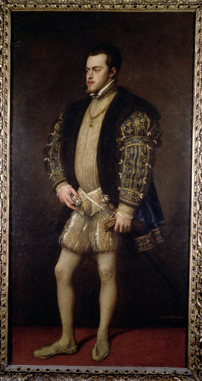 Ritratto di Filippo II (1527-98) di Spagna da Tiziano Vecelli