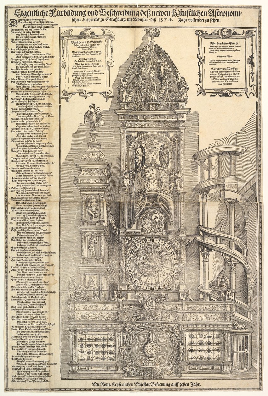 Orologio astronomico nella cattedrale di Strasburgo, 1574 da Tobias Stimmer