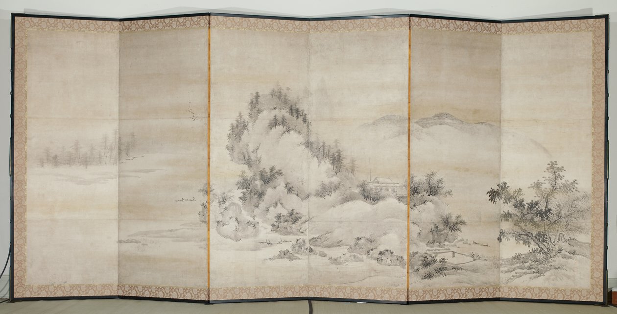 Paesaggio, inizio XVII secolo (coppia di paraventi a sei pannelli; inchiostro e oro su carta).
carta) da Togan Unkoku