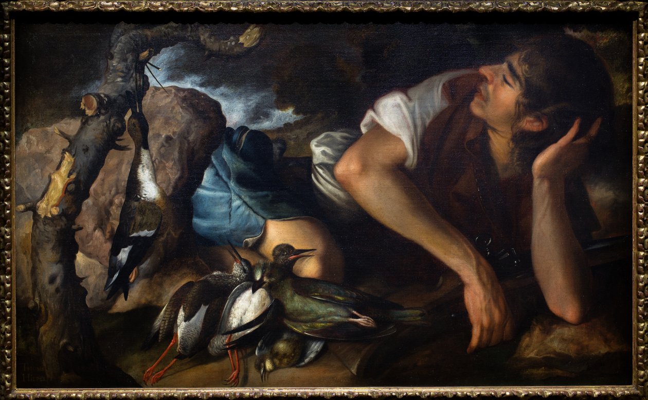 Cacciatore addormentato in un paesaggio da Tomas Yepes