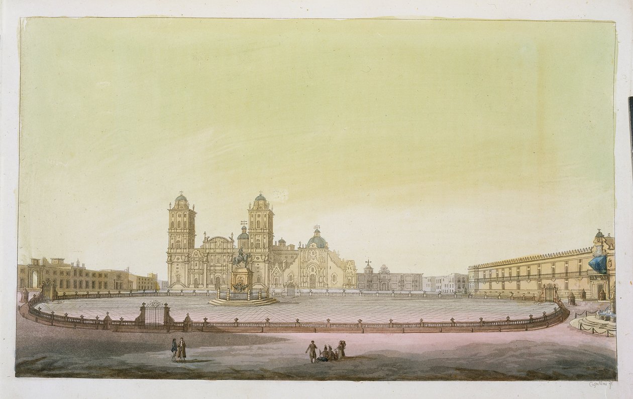 Veduta della piazza principale di Città del Messico da Tommaso Castellini