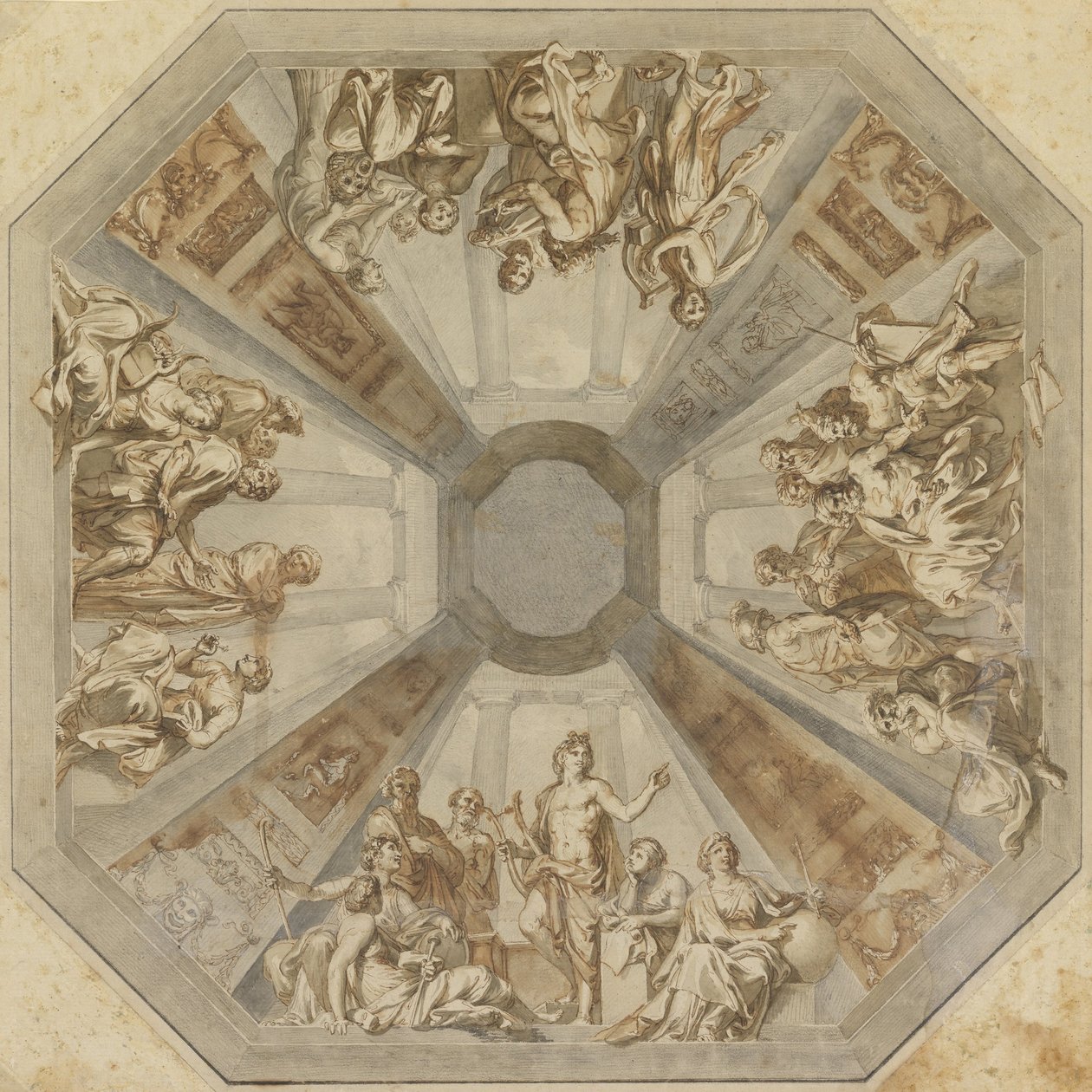 Studio per Il Trionfo di Apollo per il Soffitto della Sala delle Muse, Museo Pio-Clementino, Vaticano da Tommaso Maria Conca