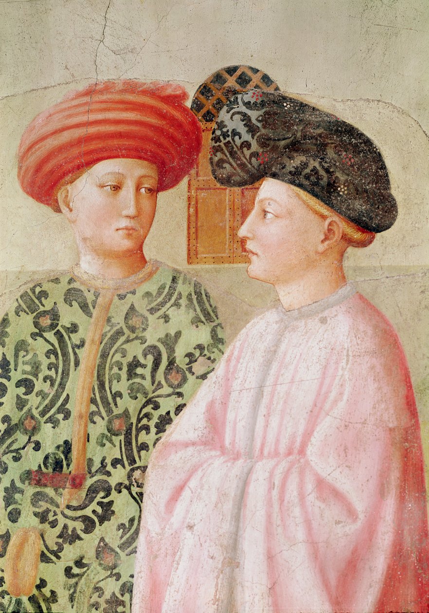 (dettaglio) delle figure dietro San Pietro, dalla Resurrezione di Tabita, c.1427 da Tommaso Masolino da Panicale