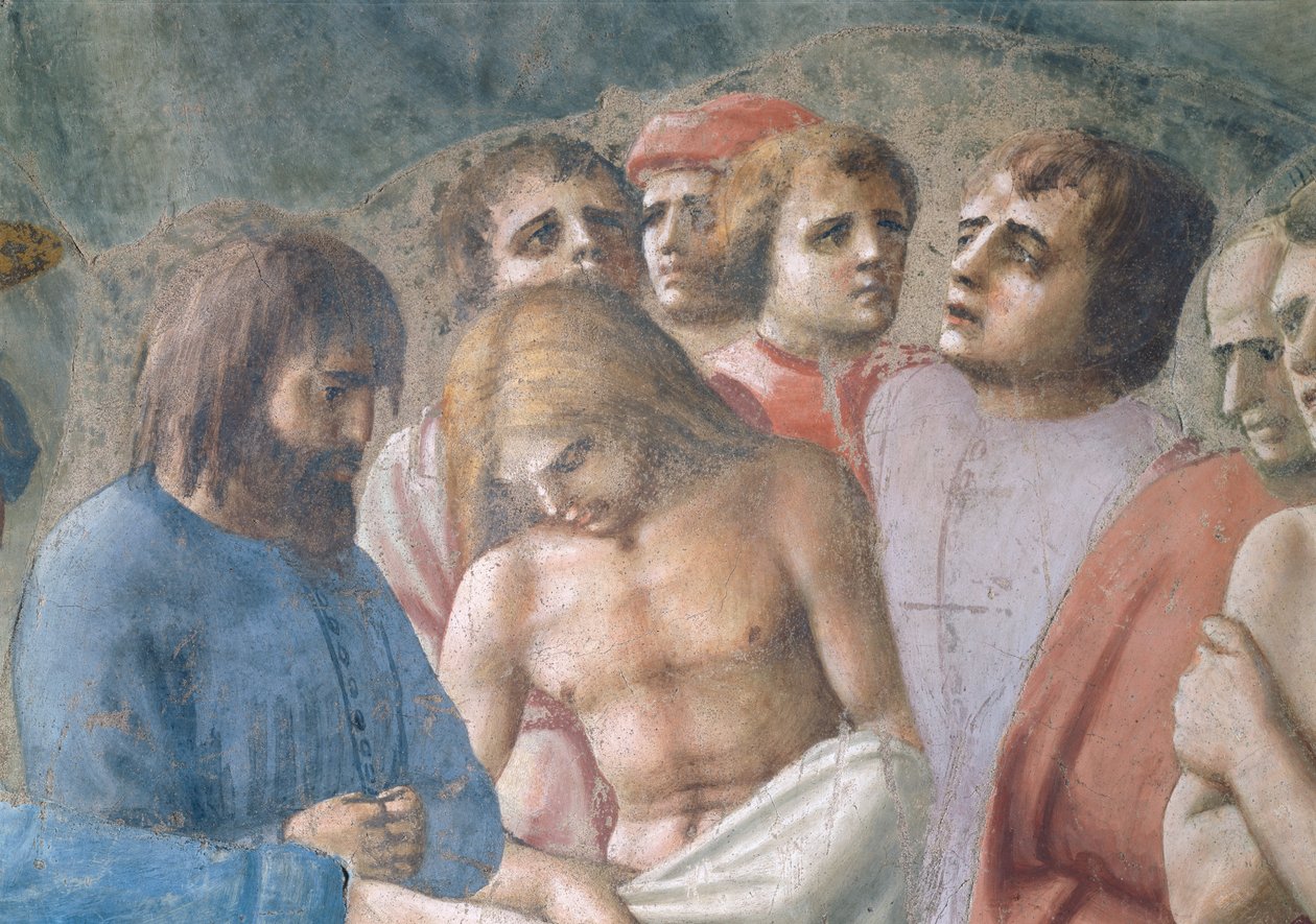 San Pietro battezza i neofiti (dettaglio dei volti nella folla) da Tommaso Masaccio