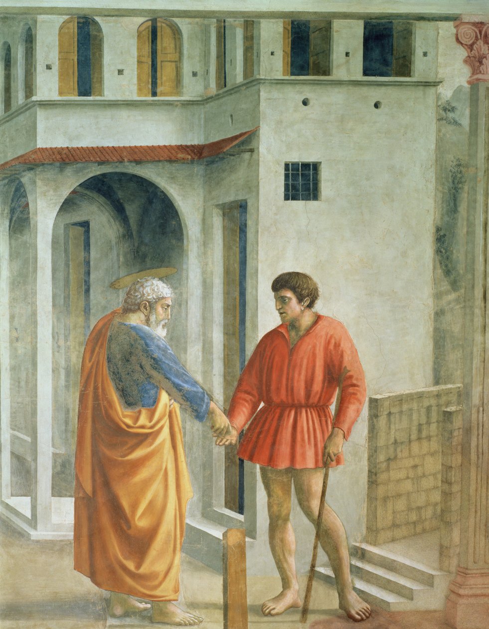 Il pagamento del tributo (dettaglio di San Pietro che paga il pubblicano) da Tommaso Masaccio