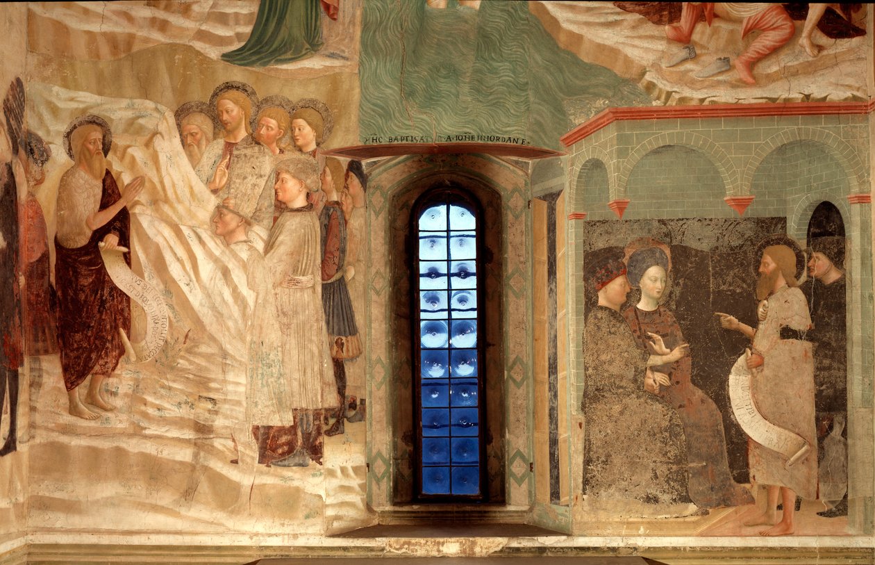Episodio della vita di San Giovanni Battista: la predicazione di San Giovanni Battista nel deserto e San Giovanni Battista di fronte a Erode da Tommaso Masolino da Panicale