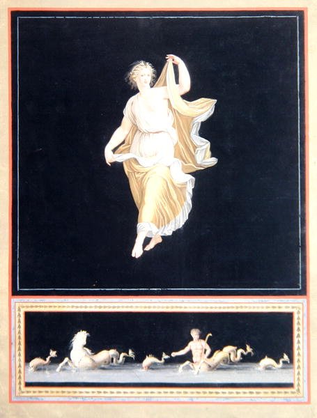 Copia di un dipinto allegorico pompeiano, un design di carta da parati panoramica, c.1790 da Tommaso Piroli