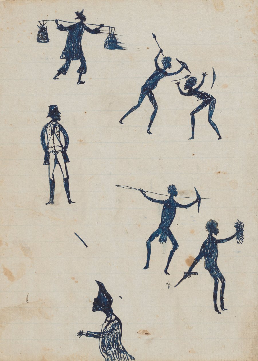 Kwatkwat - Uomo cinese; uomini che combattono e cacciano; squatter; profilo da Tommy McRae