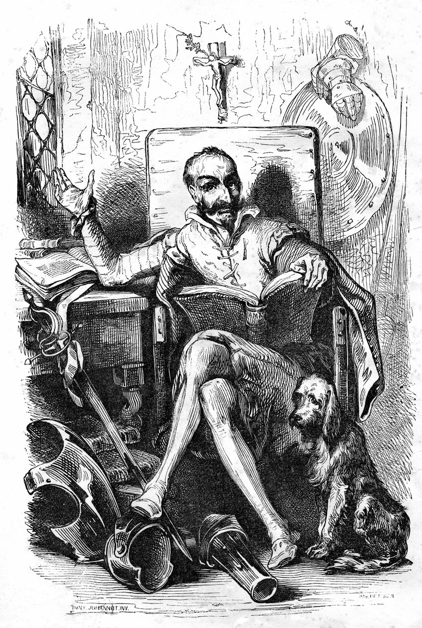 Cervantes come Don Chisciotte da Tony Johannot