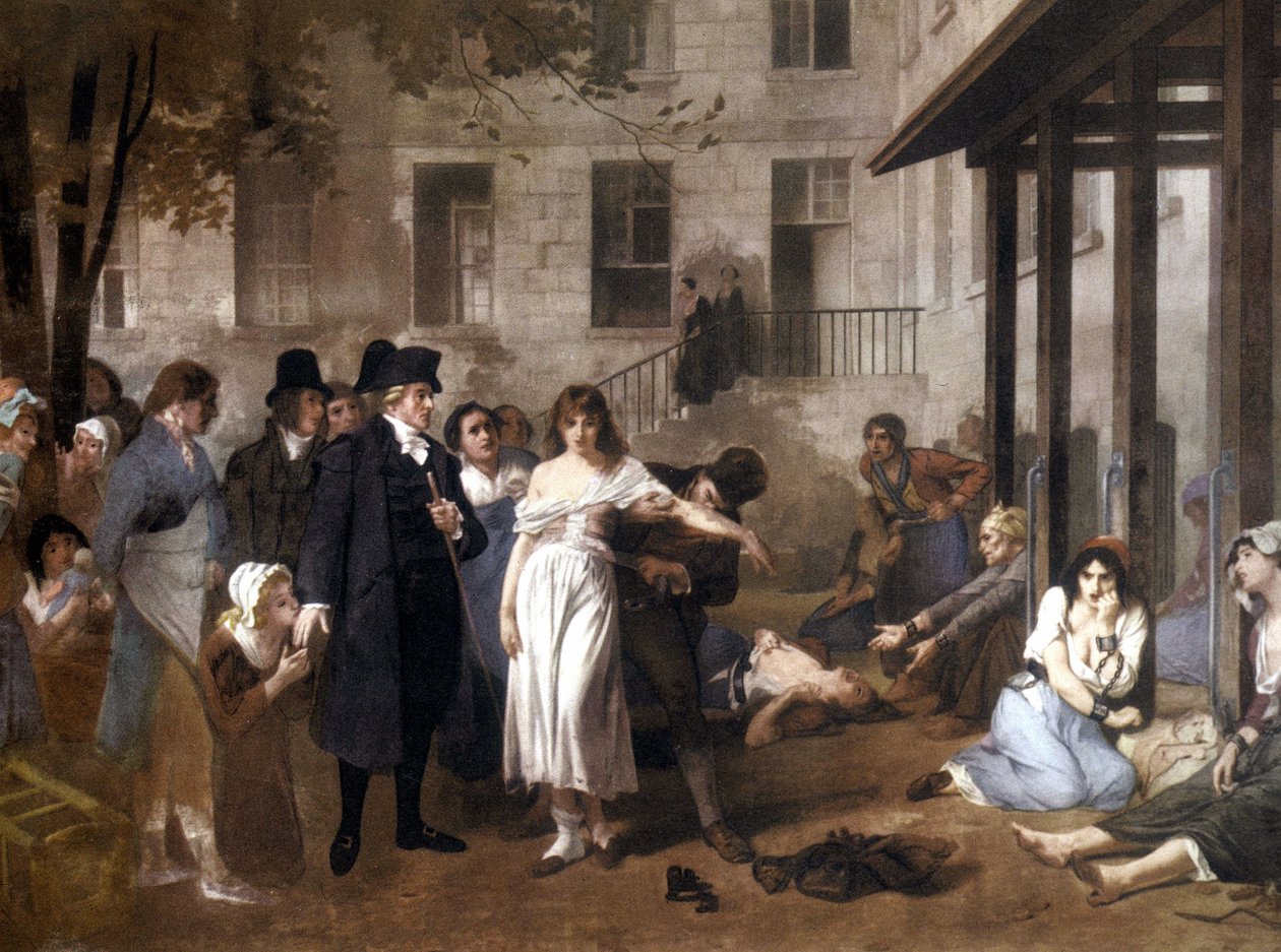 Dottor Philippe Pinel (1745 - 1826) che libera i pazzi dalle loro catene di Tony Norbert Fleury da Tony Robert Fleury