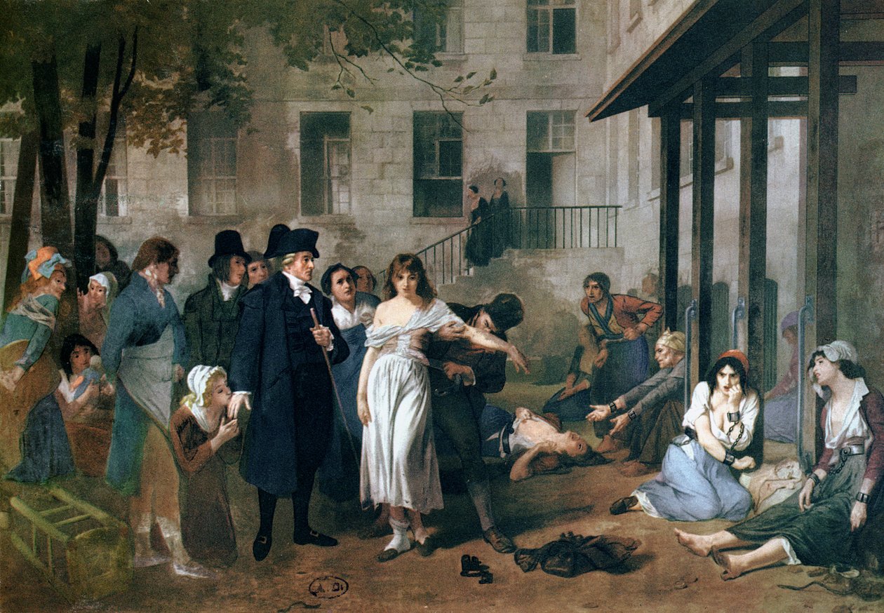 Philippe Pinel (1745-1826) che libera i pazzi dalle loro catene all