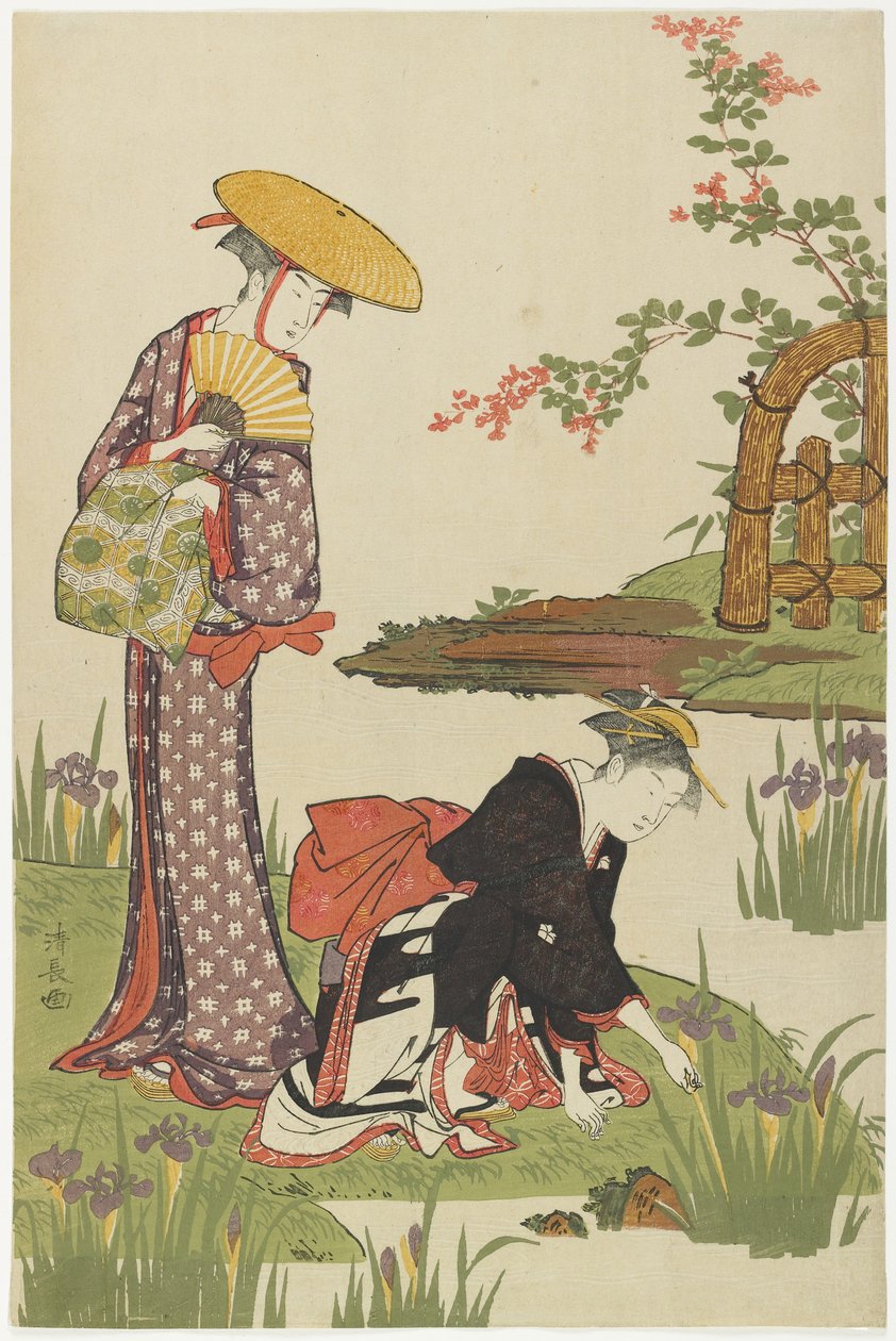 Donne presso uno Stagno di Iris, 1785 da Torii Kiyonaga