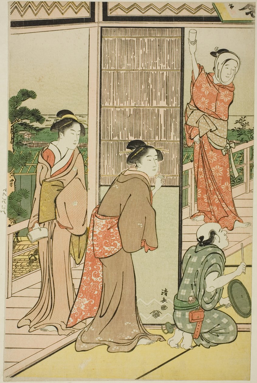 Una festa nei quartieri del piacere di Shinagawa da Torii Kiyonaga