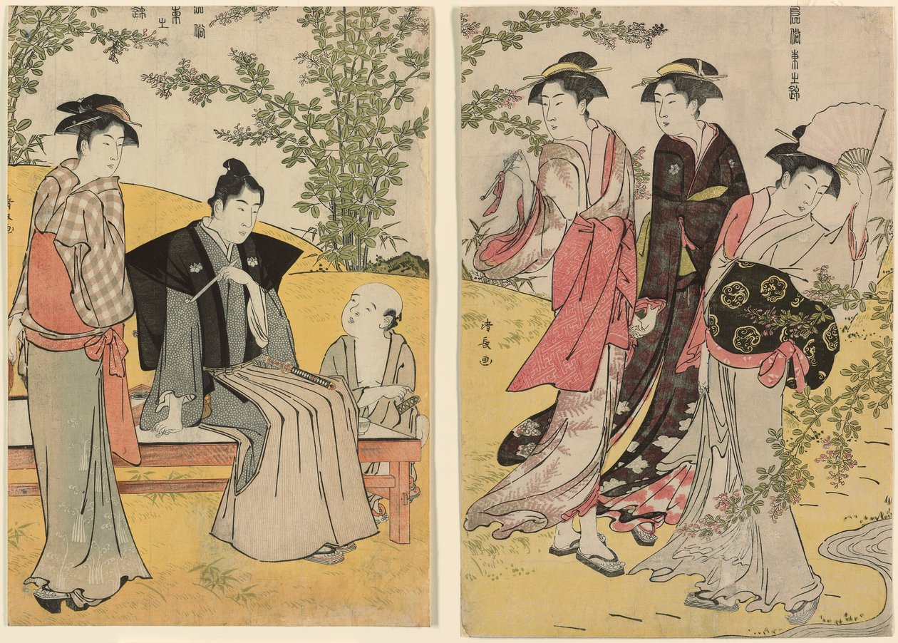 Una gita a Hagidera, dalla serie "Un broccato di usanze orientali" da Torii Kiyonaga