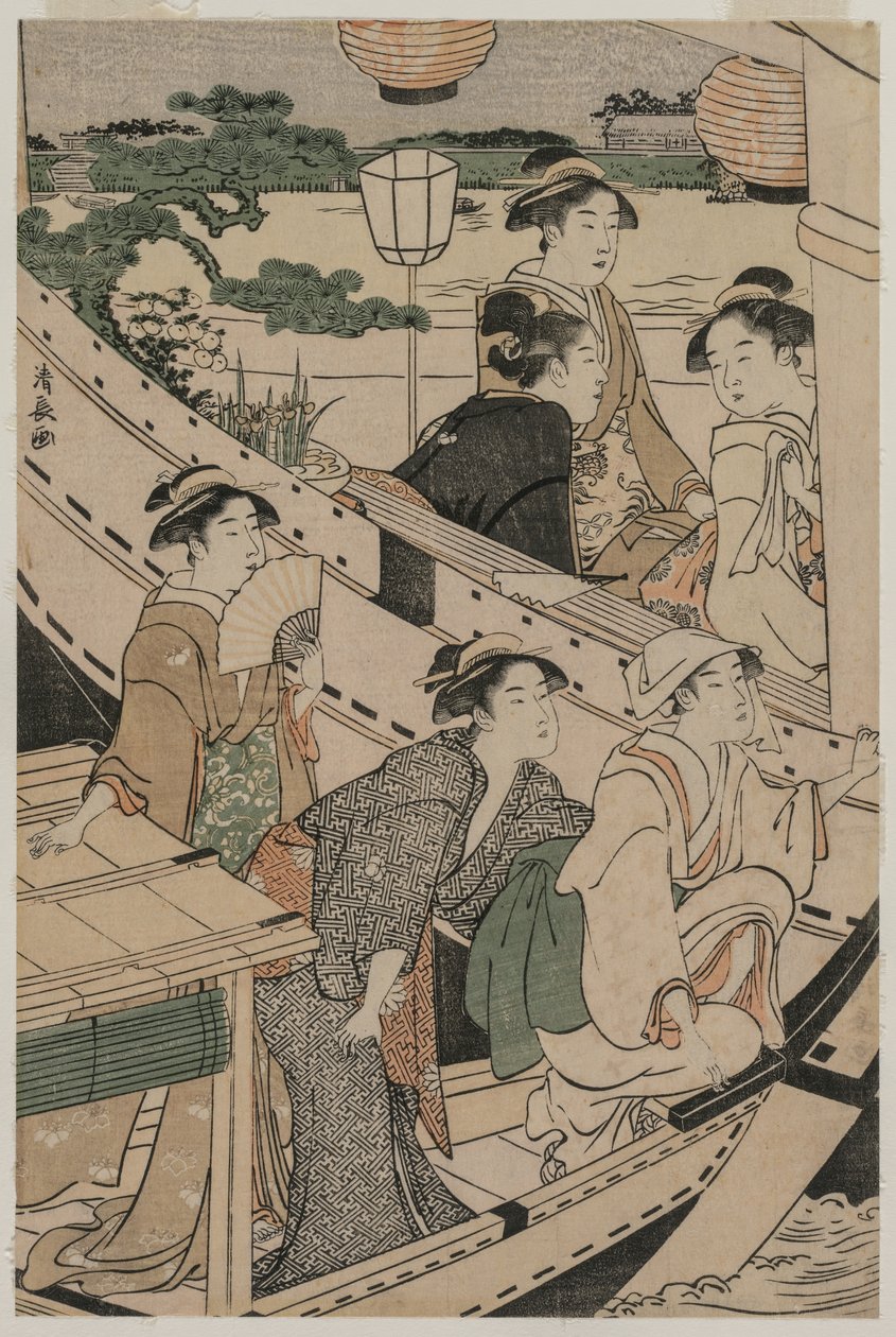 Festa in barca sul fiume Sumida da Torii Kiyonaga