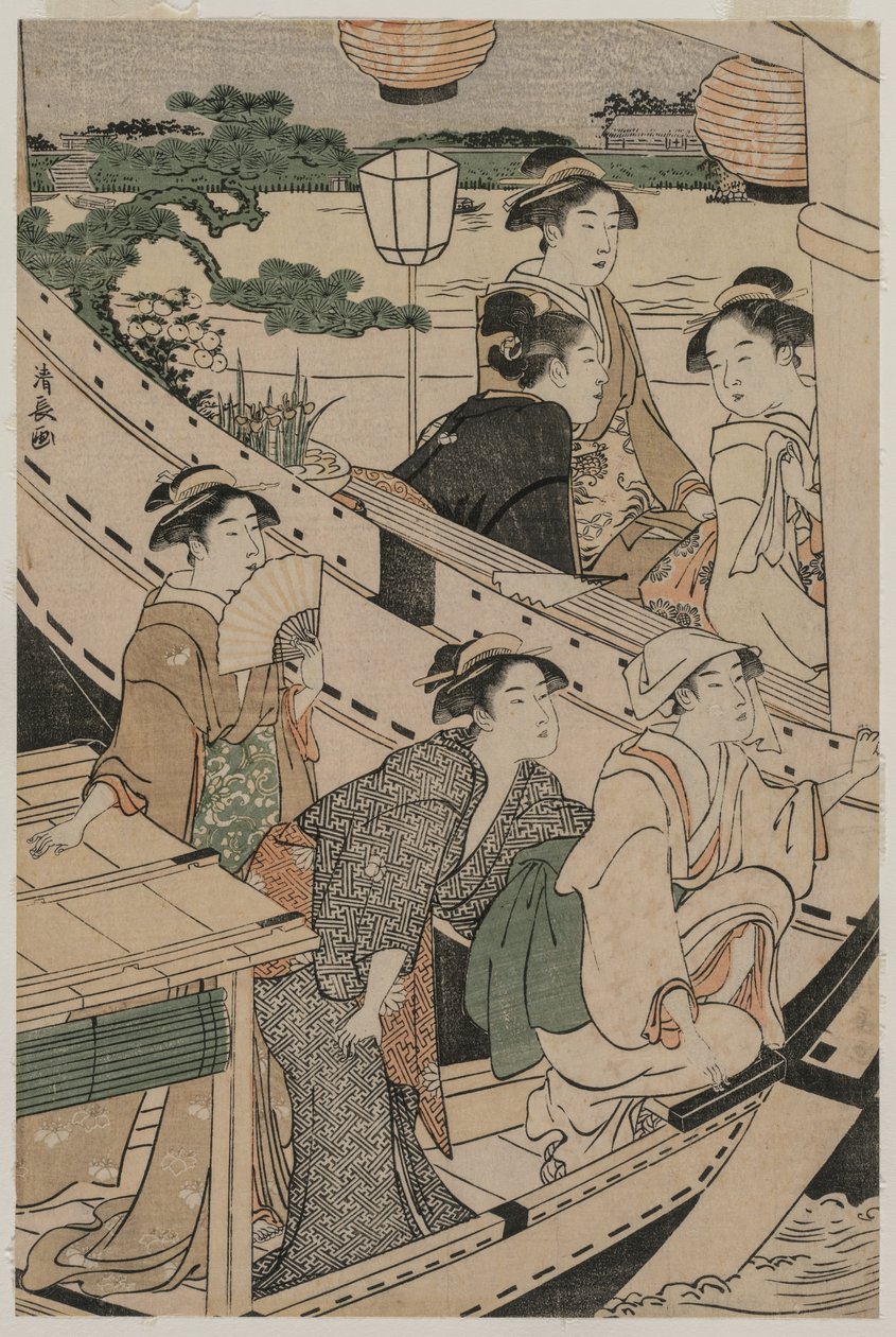 Festa in barca sul fiume Sumida, 1789 da Torii Kiyonaga