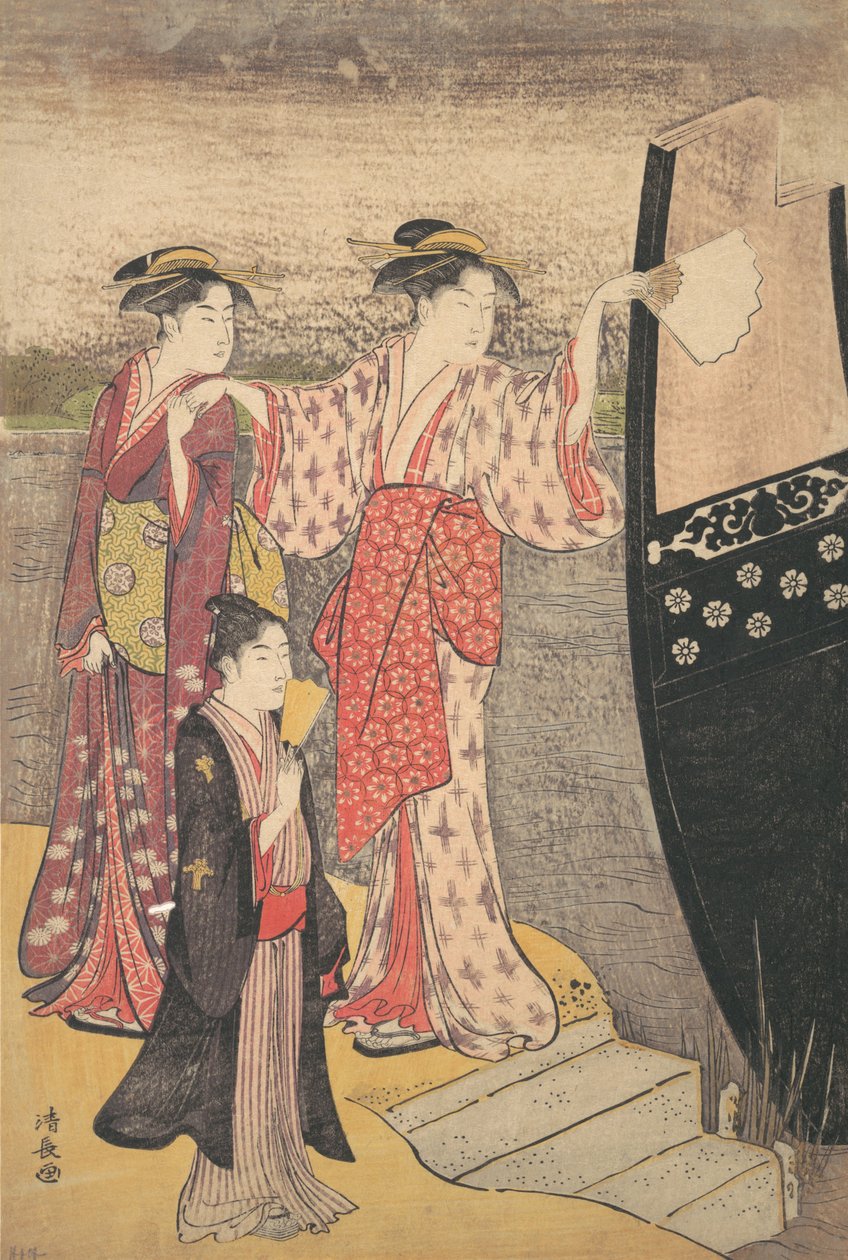 Sbarco da una Barca da Piacere sul Fiume Sumida da Torii Kiyonaga