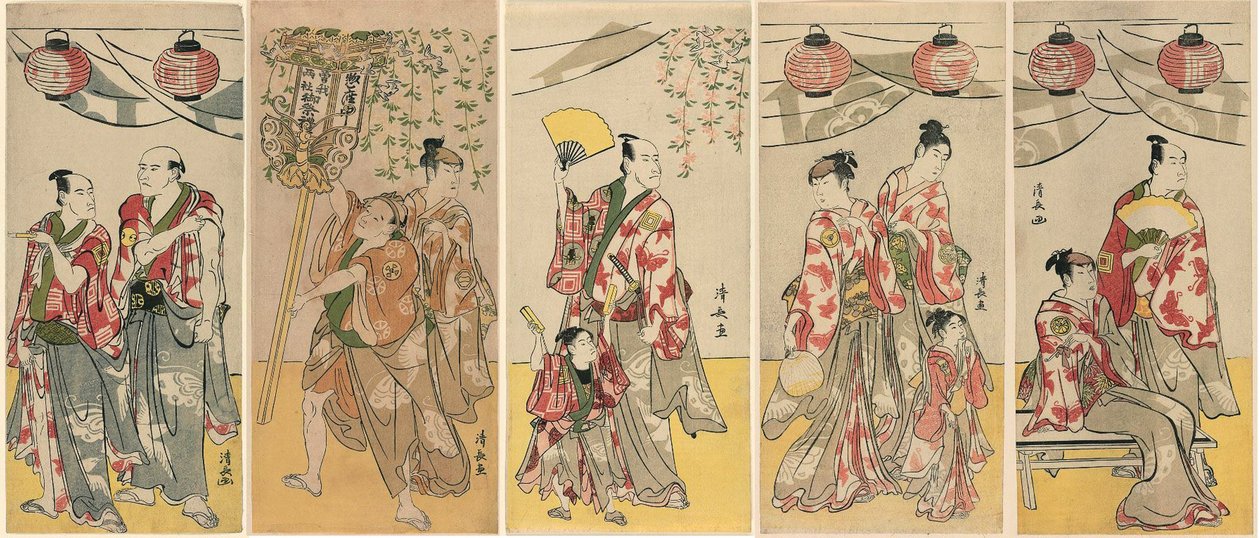 Undici attori che celebrano il festival del santuario dei fratelli Soga da Torii Kiyonaga