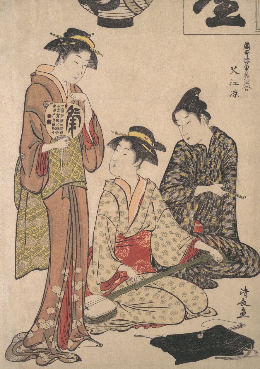 Godendosi il fresco della sera a Nakasu da Torii Kiyonaga