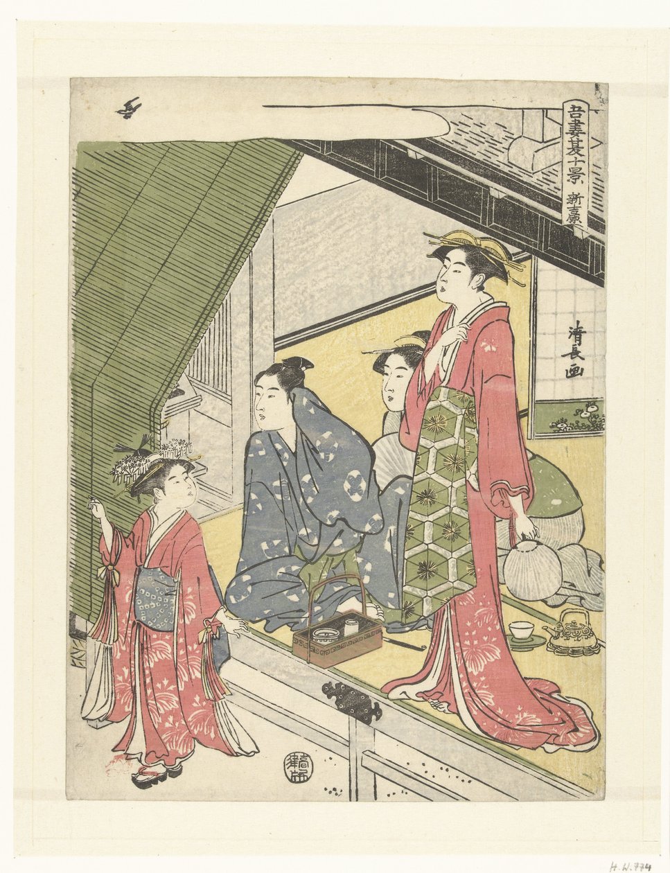 Il Nuovo Yoshiwara Dieci scene estive nella capitale orientale (titolo della serie) da Torii Kiyonaga